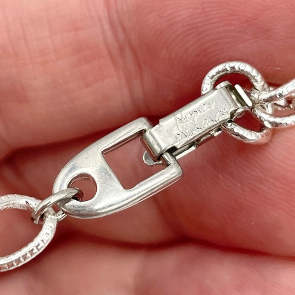 Vintage Napier Y Drop Beaded Strand Necklace Silver Tone Y2K 2000s Fairycore - Picture 8 of 9